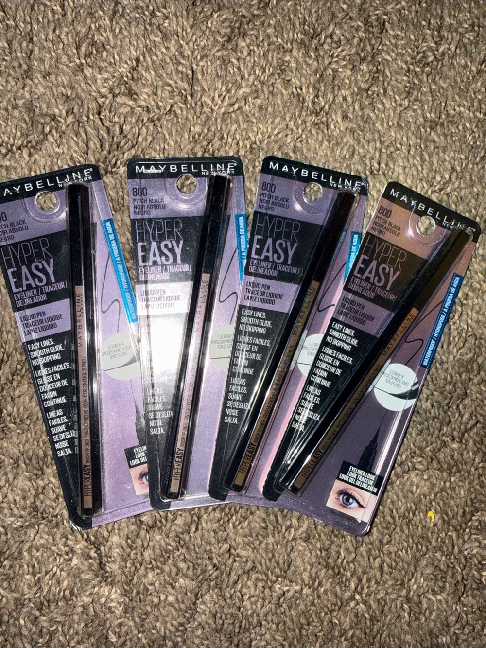 Maybelline Hyper Easy Liquid Eyeliner - Pitch Black (Pack of 4)